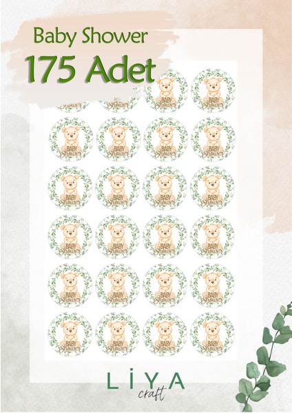 Baby Shower Sticker Set 175 Adet 3 cm