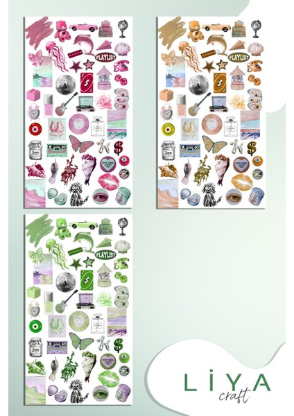 6'lı Favori En Set Renk Renk Temalı Sticker Planner Ajanda Bullet Journal Için Uygun Set fiyatları