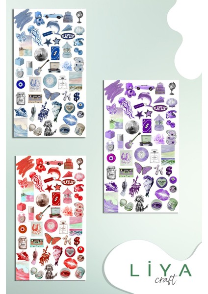 6'lı Favori En Set Renk Renk Temalı Sticker Planner Ajanda Bullet Journal Için Uygun Set modelleri