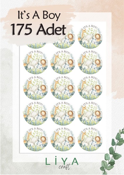 It's A Boy Sticker Set 3 cm 175 Adet