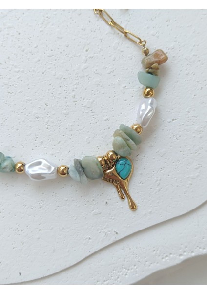 Yeşil Taşlı Çelik Bileklik fiyatları