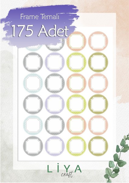 Frame Çerçeve Şablon Sticker Set 3 cm 175 Adet