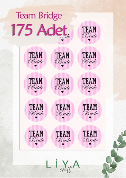 Team Bride Sticker Set 3 cm 175 Adet