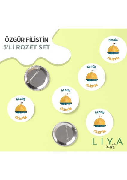 5 Adet Özgür Filistin Rozet 2