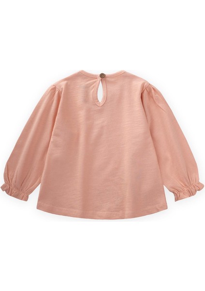 Çiçek Nakışlı Uzun Kollu T-Shırt 1-7 Yaş Yavruağzı fiyatları