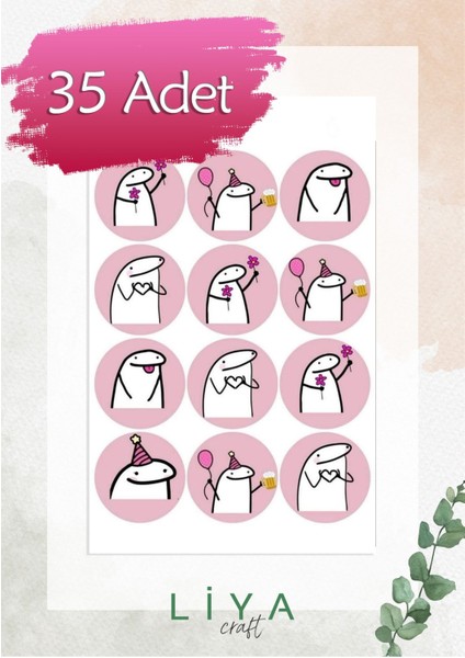 Sevimli Sticker Emoji Set 3 cm 15 Adet