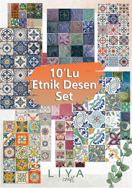 10'lu Etnik Sticker Seti Planner Ajanda Bullet Journal Için Uygun Set