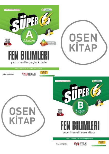 6. Sınıf Süper Fen Bilimleri Soru Kitabı Yeni Nesil A ve B Serileri