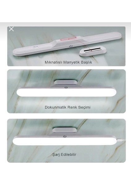 BvsElektronik Mıknatıslı Şarjlı LED Işık Micro USB Şarjlı Kablosuz LED Lamba 3 Farklı Işık LED Aplik modelleri