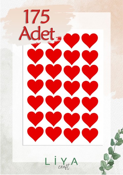 Dikey Kalp Seti Sticker 175 Adet 3 cm