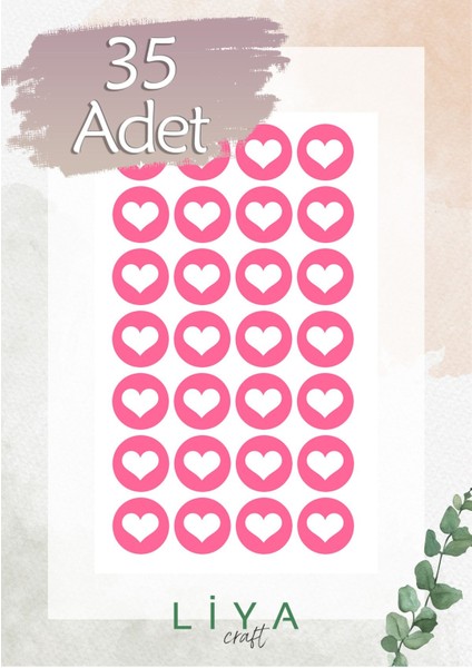Kalp Sticker Set 35 Adet 3 cm