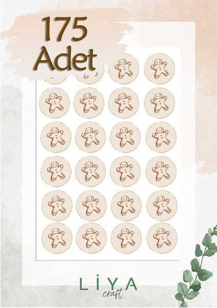 Bohem Kurabiye Sticker Set 175 Adet 3 cm