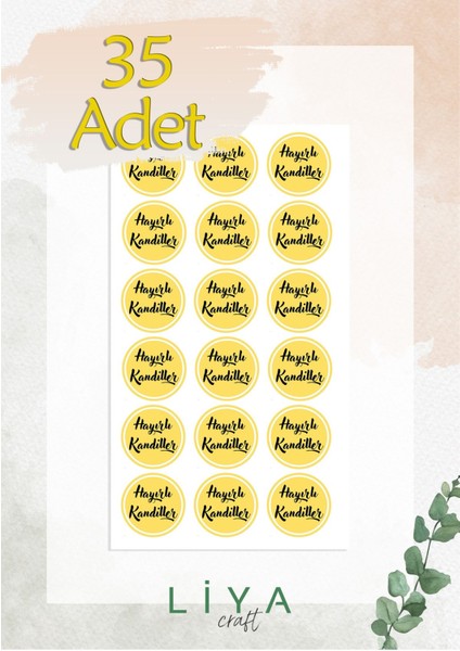 Hayırlı Kandiller Etiket Sticker 35 Adet 3 cm