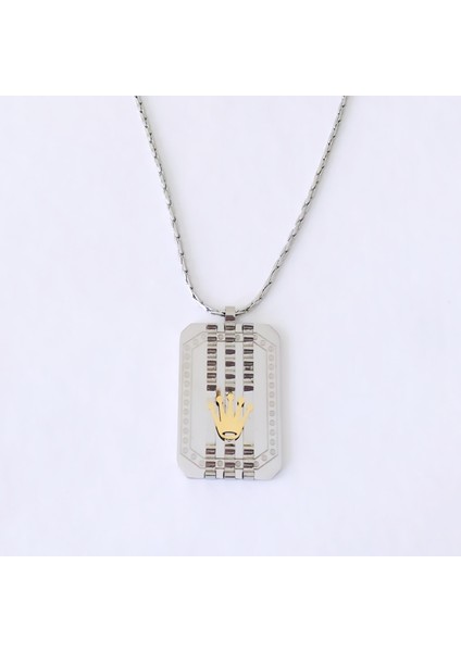 Kral Tacı Figürlü Çelik Kolye fiyatları