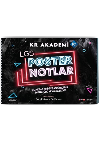 LGS İnkılap Tarihi ve Atatürkçülük Din Kültürü ve Ahlak Bilgisi Poster Notlar fiyatları