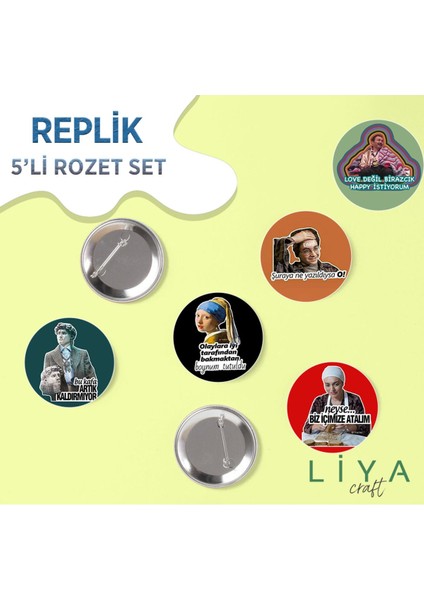 5 Adet Karışık Replik Rozet