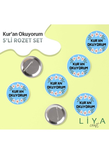 5 Adet Kur'an Okuyorum Rozet 2