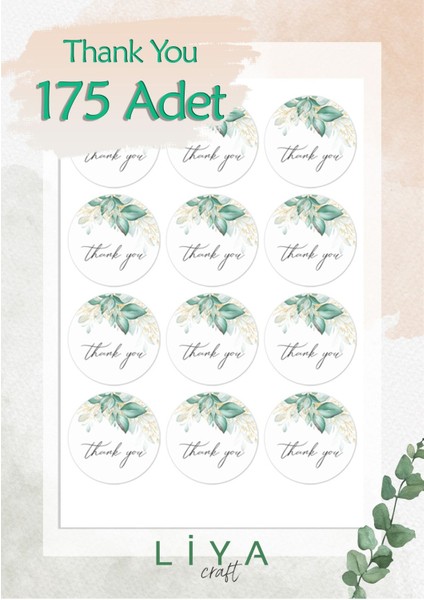 Teşekkür Ederiz Thank You Sticker Set 3 cm 175 Adet