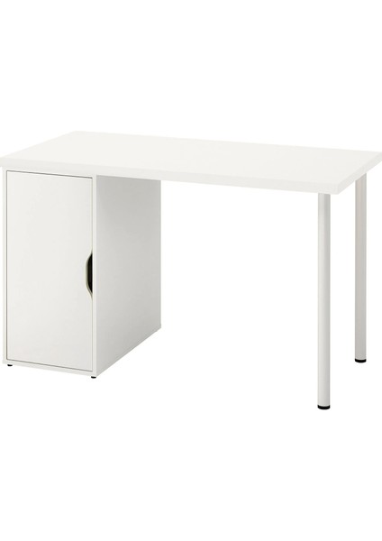 Alex Çalışma Masası Sabit Beyaz 120 x 60 cm Ayarlanabilir Raf Hafif Taşınabilir
