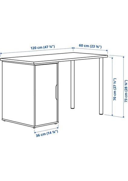 Alex Çalışma Masası Sabit Beyaz 120 x 60 cm Ayarlanabilir Raf Hafif Taşınabilir indirimleri