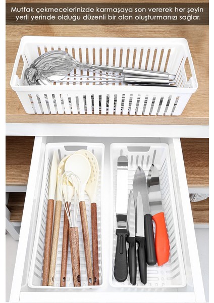 Altı Parçalı Modüler Mutfak Organizer Seti Beyaz modelleri