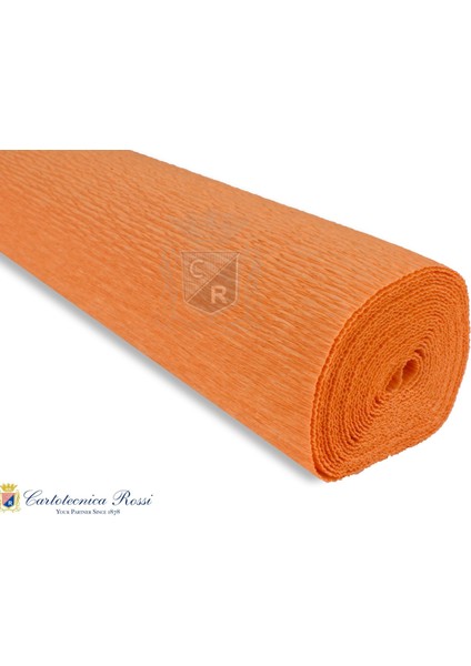 Italyan Krapon Kâğıdı NO:610, Çiçek Yapım Kağıdı, 180GR-50X250CM, Balkabağı Turuncusu-Pumpkin Orange