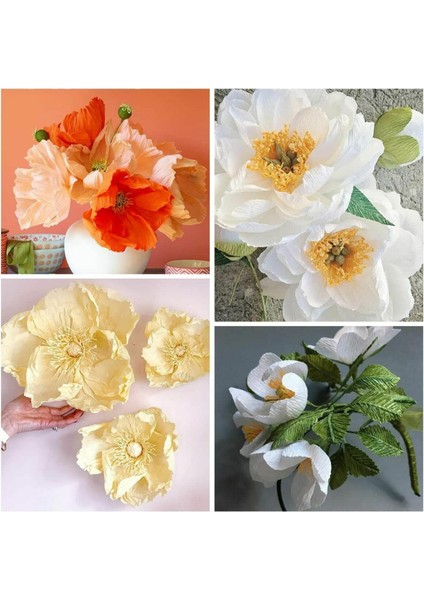 Italyan Krapon Kâğıdı NO:610, Çiçek Yapım Kağıdı, 180GR-50X250CM, Balkabağı Turuncusu-Pumpkin Orange modelleri