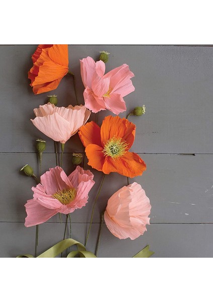 Italyan Krapon Kâğıdı NO:610, Çiçek Yapım Kağıdı, 180GR-50X250CM, Balkabağı Turuncusu-Pumpkin Orange fırsatları