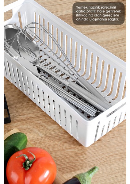 4'lü Modüler Kaşıklık Seti, Mutfak Düzenleyici ve Organizer, Beyaz indirimleri