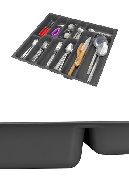 Koyu Gri Çekmece Içi Kaşıklık, 50X40 Cm, Düzenleyici ve Şık Tasarım modelleri
