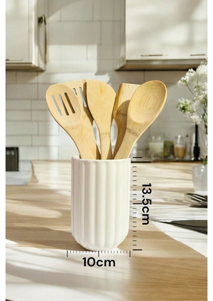 Beyaz Seramik Tezgah Üstü Dik Kaşıklık Düzenleyici, Pratik ve Şık Tasarım fiyatları