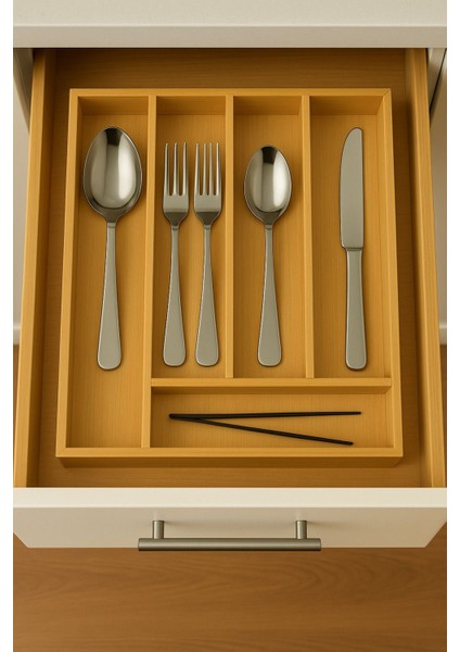 Ayarlı 5-7 Bölmeli Bambu Kaşıklık, Çekmece ve Tezgah Için Organizer fiyatları