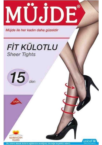 Kadın Parlak Fit 15 Den Külotlu Çorap 2'li Paket Beden (S) Numara 1 fiyatları