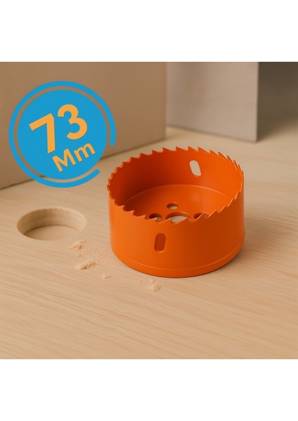 Bi-Metal Delik Oyuk Açma Testeresi Panç 73 mm