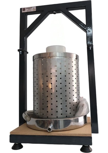 24 Litre Üzüm Sıkma Presi (304 Paslanmaz Krom Çelik Sepet) Krikosuz