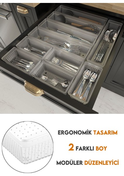 10'lu Modüler Çekmece Düzenleyici Set, Şeffaf ve Şık Organizasyon Çözümleri fırsatları
