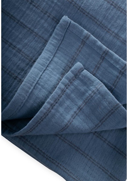 Naturel Battaniye 90X100CM Indigo Çift Çizgili modelleri