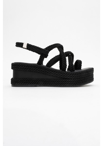 Juney Siyah Kadın Sandalet modelleri