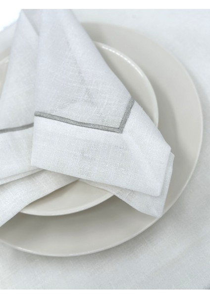 Paradise Nakışlı Düz Kumaş Peçete 4'lü (40*40)