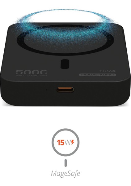 5.000 Mah Pd 15W Magsafe Kablosuz Wireless Taşınabilir Şarj Cihazı Siyah Powerbank Txm5 fiyatları
