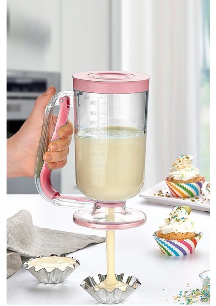 900 ml Pankek Hamur Dağıtıcı ve Şekillendirici, Pratik ve Kolay Kullanım