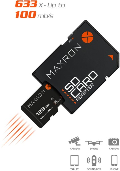 128 GB Hafıza Kartı Adaptör Dahil Up To 100 Mb/s modelleri