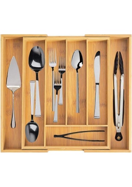 Kahverengi Bambu Çekmece Içi Kaşıklık, Düzenleyici ve Şık Tasarım