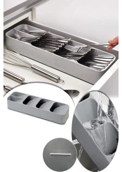 5 Bölmeli Gri Çekmece Kaşıklık ve Bıçak Düzenleyici modelleri