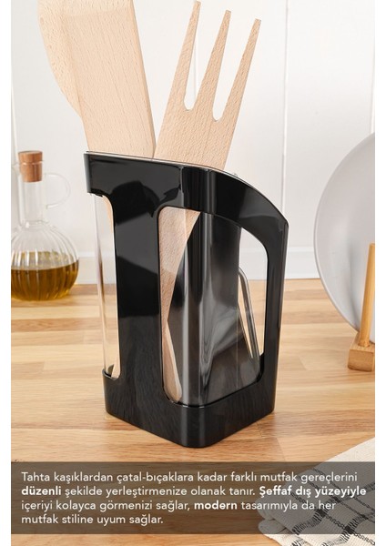 3 Bölmeli Tezgah Üstü Kaşıklık, Çıkarılabilir Bölmeli Bıçak ve Kaşık Standı fırsatları