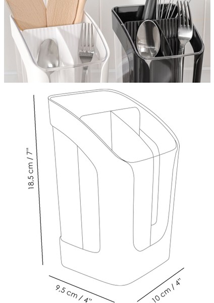 3 Bölmeli Tezgah Üstü Kaşıklık, Çıkarılabilir Bölmeli Bıçak ve Kaşık Standı indirimleri