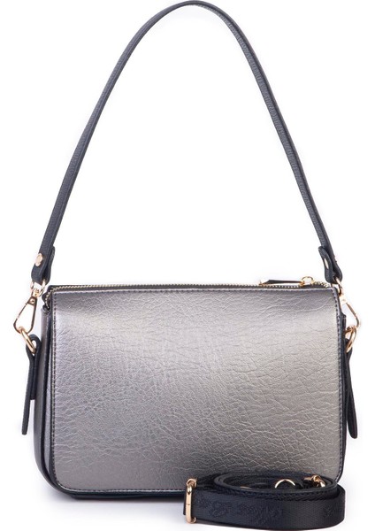 Kadın Omuz ve Çapraz Çanta Gri Siyah Victoria modelleri
