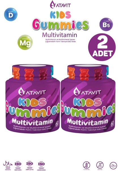 Asfstore Atavit Kids Multivitamin 60 Gummies 2 Adet
