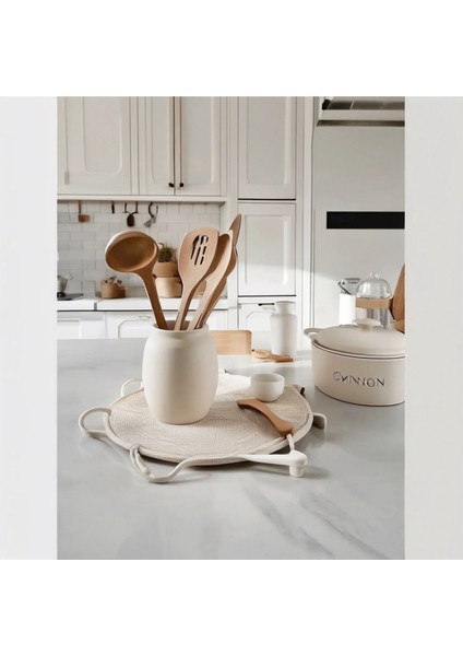 Bohem Tarzı Bej Seramik Kaşıklık, Trend ve Sade Tasarım fırsatları