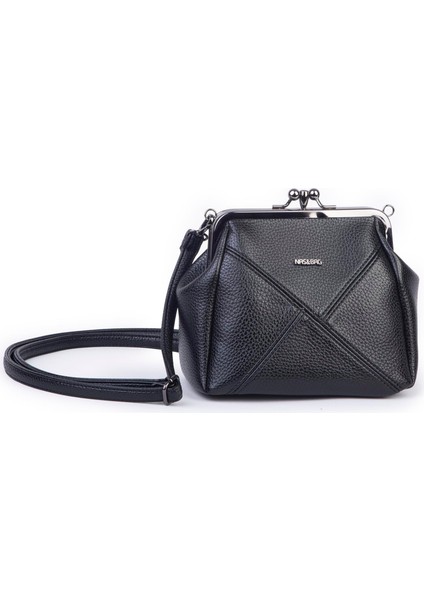 Mini Vintage Burslu Klipsli Kadın Omuz ve Çapraz Çanta Siyah Lopez ( 20X17 Cm) modelleri